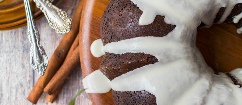 Non-Dairy Gingerbread Bundt Cake with Coconut Glaze